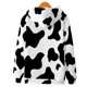 thumbnail image 3 of Sudadera con capucha con estampado de vaca en blanco y negro para mujer y hombre, sudadera con capucha de manga larga con estampado 3D, sudadera con capucha original de moda, 3 of 4