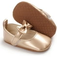thumbnail image 3 of Infant Baby Girls Soft Sole Bowknot Princess Wedding Dress Mary Jane Flats Prewalker Newborn Light Baby Sneaker Shoes, 3 of 6