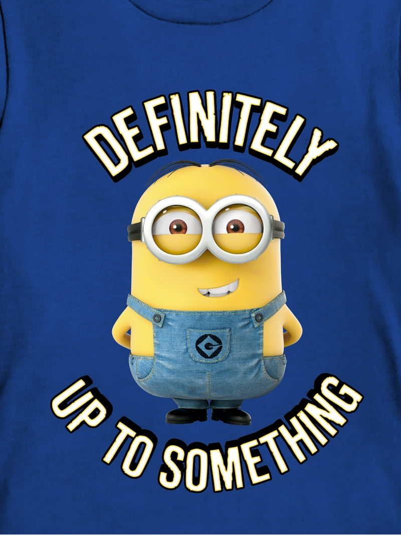 Minions Up To Something, Boys Graphic Crew Neck Short Sleeve