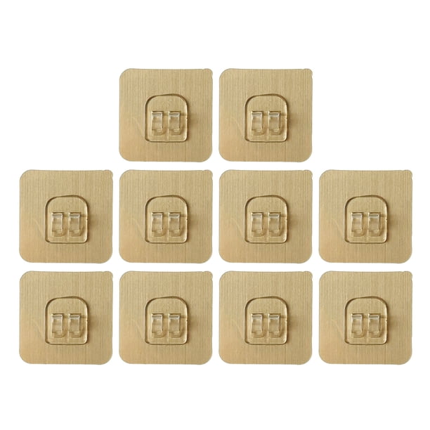 Ganchos Auto Adhesivos, Capacidad de Carga de Carga Fuerte reutilizable 10 piezas de pared adhesiva ganchos dorados impermeables para la cocina