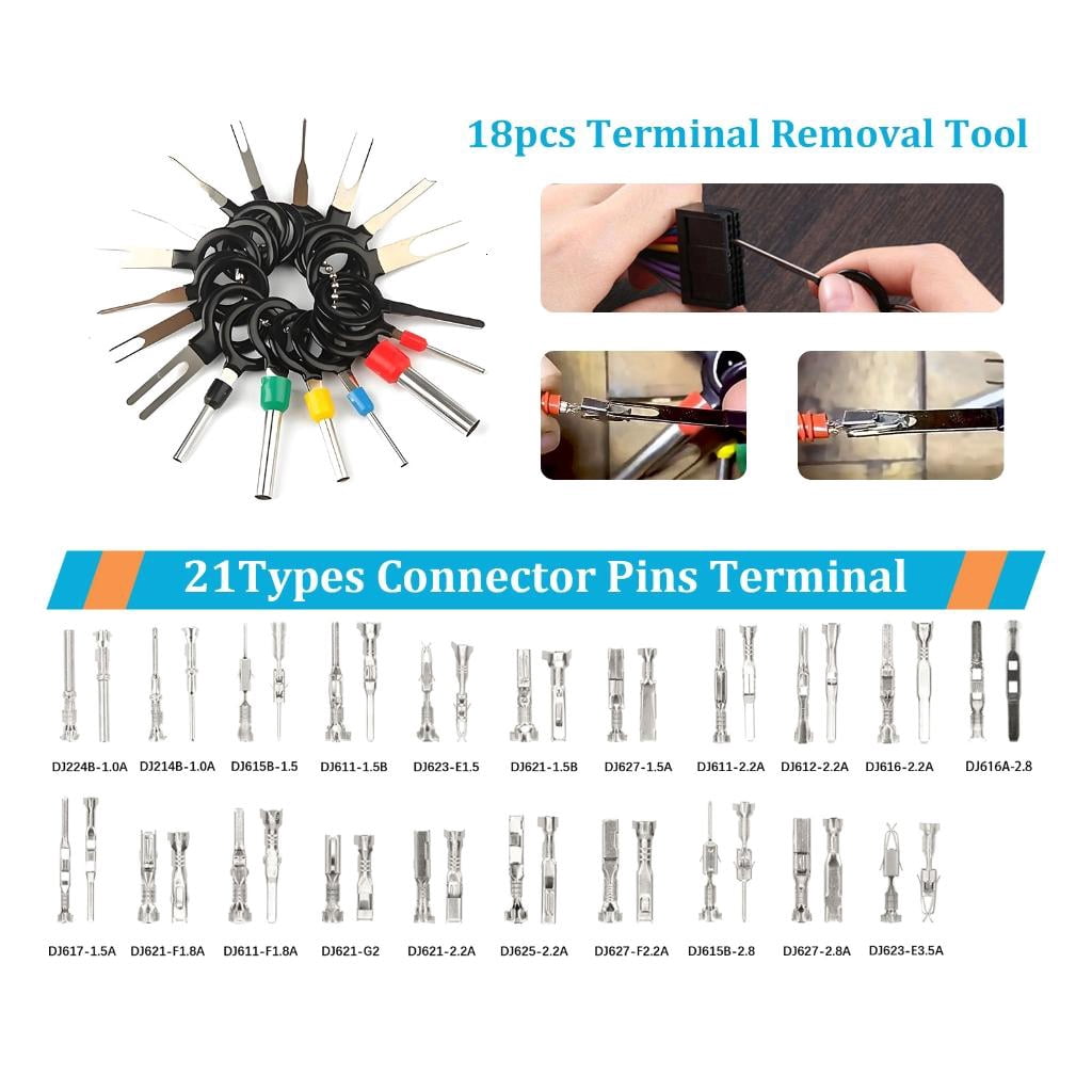 720Pcs Electrical Pin Connectors 1/1.5/1.8/2.2/2.8/3.5mm Auto Pin Connector
