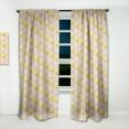 thumbnail image 2 of Designart 'Golden Geometrical Retro Fish Scale' Mid-Century Modern Curtain Panel, 2 of 5