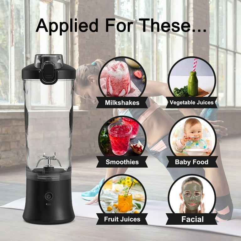 Portable Blender, Personal Blender, Smoothie Blender for Shakes with USB rechargeable  Blender Bottle