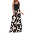 thumbnail image 3 of Jumpsuits for Women Summer One-Piece Sleeveless Boho Floral Wide Leg Romper Vacation Outfits Black Rice Print M, 3 of 9