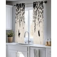 thumbnail image 5 of Spring Botanical Sheer Curtains 54 Inch Length 2 Panels Set for Living Room/Bedroom, Black Eucalyptus Butterfly Rustic Kitchen Curtains Grommet Semi-Sheer Curtains Drapes Window Treatments 42"x54"x2, 5 of 7