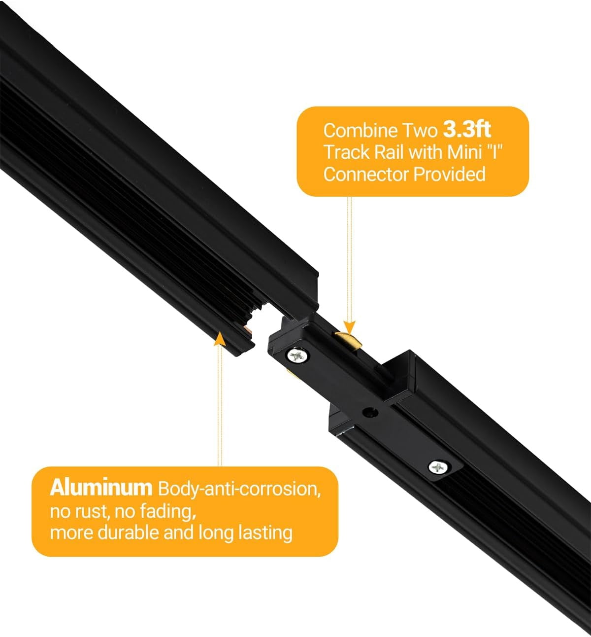 VANoopee 3-Color Zoomable 6 Light LED Track Lighting Kit with 6.6FT H Type Track Lighting Rail, Dimmable Modern Kitchen Track Lighting Fixtures Ceiling Spotlight 10W 1000lm Black