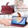 thumbnail image 5 of Wallet Case for Samsung Galaxy A54 5G Women Men, Durable PU Leather Magnetic Flip Lanyard Strap Wristlet Zipper Card Holder Kickstand Wallet Phone Case Cover Full Body Protection, Red, 5 of 10
