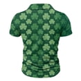 thumbnail image 6 of Men's St. Patrick's Day Shamrock Polo Shirt Short Sleeve Half Zip Casual Top, 6 of 9