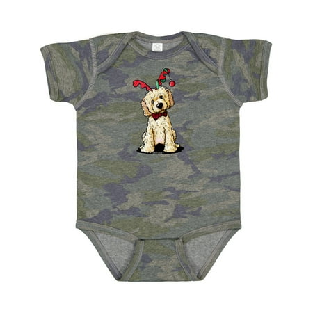 

Inktastic KiniArt Goldendoodle Reindeer Gift Baby Boy or Baby Girl Bodysuit