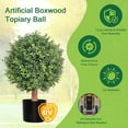 thumbnail image 4 of 24 Inch Artificial Topiary Boxwood Ball Trees Outdoor, UV Resistant Faux Boxwood Topiary, Fake Potted Shrubs Evergreen for Front Door Porch Patio Balcony Home Decoration, 4 of 4