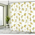 thumbnail image 5 of Ambesonne Cartoon Shower Curtain, Repetitive Little Ducklings, 69"Wx84"L, White and Mustard, 5 of 5