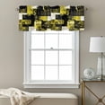 thumbnail image 3 of Modern Boho Valance Curtain Flower Geometric Texture Yellow Black Abstract Art Window Valances Rod Pocket Short Curtains Window Treatments for Kitchen Bedroom Bathroom Laundry 42" x 12", 3 of 9