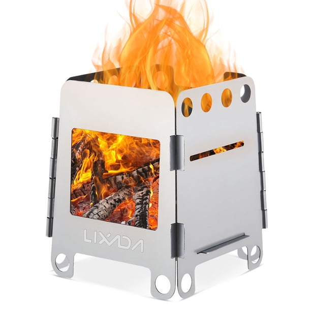 horno al aire libre Lixada Hornillo de alcohol Estufa De Leña bolsillo Estufa en acero Inoxidable portátil Peso Ligero plegable para Cocina al aire libre campamento excursionismo Mochilero montañismo Lixada horno al aire libre