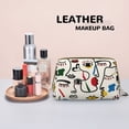 thumbnail image 4 of Bingfone Aabstract Eyes Print Leather Makeup Bag, Portable Hand-held Zipper Female Cosmetic Bag Toiletry Bag, Suitable for Home and Travel, 4 of 6
