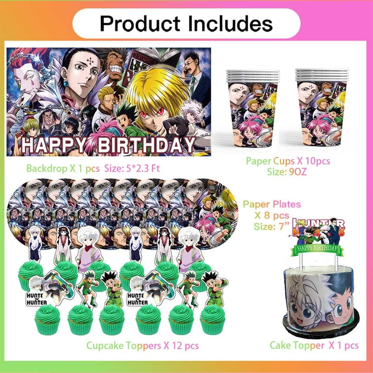HUNTER×HUNTER Birthday Cups Party Supplies Decor Backdrop Paper