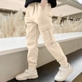 thumbnail image 2 of Cargo Pants Kids Boys Elastic Waist Pants Jogger Boys Slim Fit Pants Boys Lightweight Pants School Pants Boys Pants 10-11 Years, 2 of 4