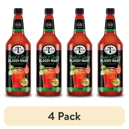 (4 pack) Mr & Mrs T Cocktail Mixer Bold and Spicy Bloody Mary 33.8 Fl Oz 1 Count