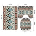 thumbnail image 3 of Brown Triangular Geometric Pattern Bathroom Rugs Sets 3 Piece,Toilet Cover Set,Absorbent Non Slip Bathroom Mats Sets with U-Shaped Contour Rug Toilet Rug Set, 3 of 5