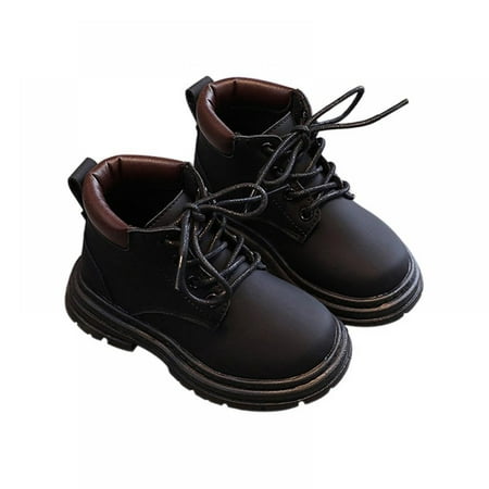 

SYNPOS Simple Boys Girls Non-Slip British Style Boots Tie Rope Design Fashion Autumn