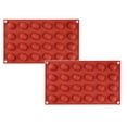 thumbnail image 1 of Red 2pc Small Cavity Semi Sphere Silicone Non-Stick Baking Mold, 24-Cavity for Making Jelly and Cake, 1 of 5
