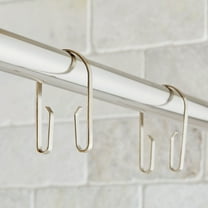 Better Homes & Gardens U-Shape Rustproof Stainless Steel Double Shower Hooks, Brushed Nickel, 12