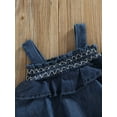 thumbnail image 5 of hirigin Newborn Ruffled Denim Bodysuit, Baby Girls Casual Sleeveless Boat Neck Patchwork Romper, 5 of 7