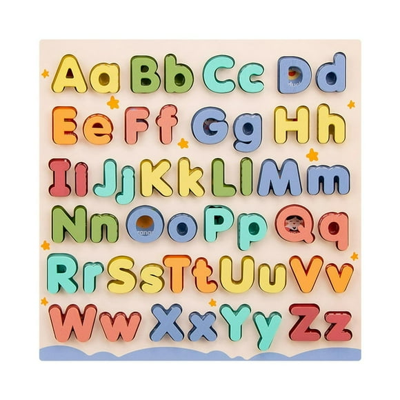 Estbridg Children Wooden Abc Letters Learning Letters Puzzle Toys Recognition Toy for Kid