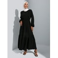 thumbnail image 3 of Black - Crew neck - Unlined - Modest Dress - Refka, 3 of 5
