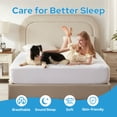 thumbnail image 3 of Waterproof Mattress Protector, Twin Size Mattress Pad, Breathable Mattress Cover Washable with 6''-15'' Deep Pocket, Soft & Comfortable (White), 3 of 10