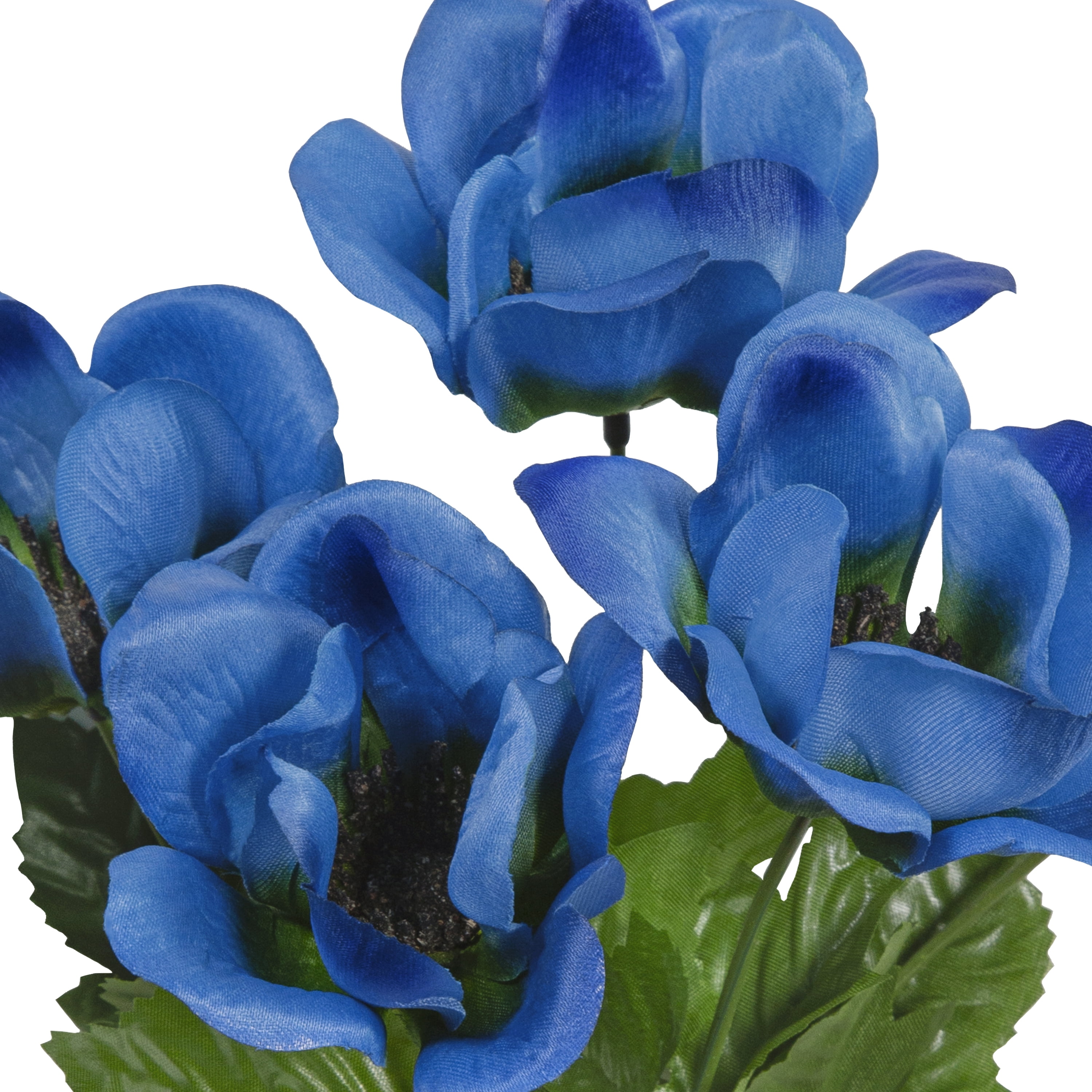 Mainstays Blue Artificial Anemone Flower Pick, 5 Heads, 13 in, Indoor Use