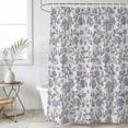 thumbnail image 6 of Blue Floral Shower Curtain Set - 48" x 72" Washable Bathtub Curtain with 12 Hooks, Farmhouse Vintage Flower Leaf Botanical Waterproof Fabric Stall Shower Curtains for Bathroom/Bathtub Décor, 6 of 6