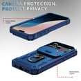 thumbnail image 4 of Rugged for iPhone 17 Pro Case with Camera Lens Sliding Cover Protective Phone Case with Rotated Ring Stand, Heavy Duty Shockproof Magnetic Car Mount Case for iPhone 17 Pro, Blue, 4 of 9