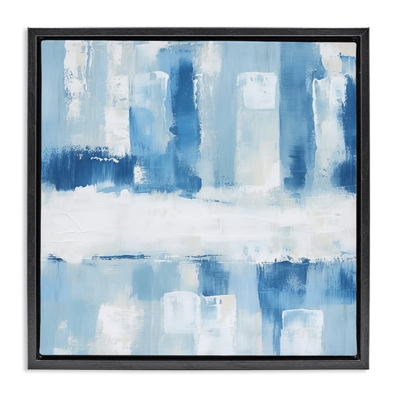 Stupell Industries Contemporary Blue Abstract Visionaries Black Floating Frame Canvas Art, 18 x 18, by Irena Orlov