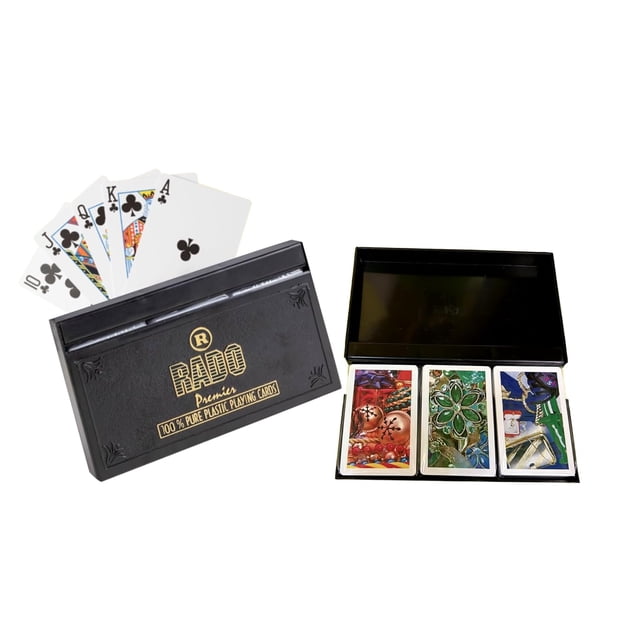 Iyal Ropes Rado Premium Plastic Playing Cards For Adult | Pack Of 2 With Set Of 6 - Bridge Size, Multicolor Cards Packed In A Three Piece Pvc Container, Cards For Card Games, Poker & Rummy