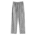 thumbnail image 4 of Oiangi Plus Size Gingham Pants for Women Elastic Waist Baggy Beach Pant Casual Comfy Plaid Pockets Trousers for Fall Black M, 4 of 4