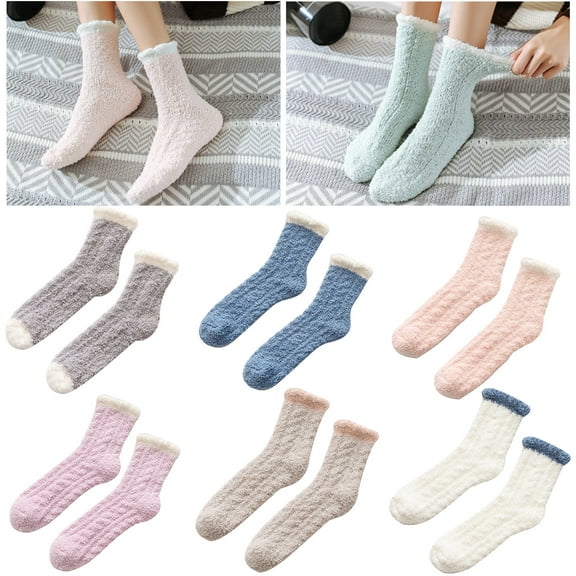 Coral Fleece Socks for Women - Fluffy Casual Socks Women, Women Slipper Socks, Super Soft Comfort Socks, Thick Super Warm Socks for Winter Home (1 Pair )