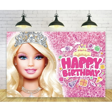 Image of Barbie Backdrops for Girl Birthday Party Decoratio