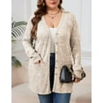 thumbnail image 2 of Drvitor Plus Size Cardigans for Women Lightweight Long Sleeve Open Front Button Up Fall Cardigans with Pockets, Sizes XL-5XL, 2 of 6