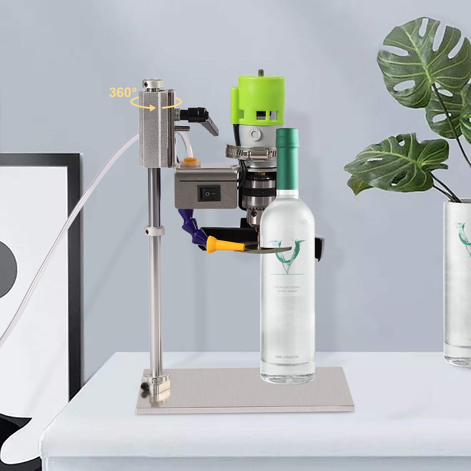 ToppiJoy Electric Glass Bottle Cutter, Glass Bottle Cutting with 3 Saw Blades, Glass Cutter Machine Adjustable Speed
