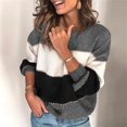 thumbnail image 2 of ORUYROP Pull à Rayures Colorées Col Rond Manches Longues Cardigan Tricoté pour Femmes, 2 of 5