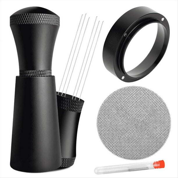 WDT Tools Pantalla de Disco de Espresso - Embudo Dosificador de 54 mm y Herramienta de DistribucióN de Agitador de Café con Agujas de Acero Inoxidable