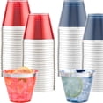 thumbnail image 4 of 100 Pcs 9 oz Red & Blue Disposable Plastic Cups 4th of July Wine Glasses for Independence Memorial Veterans Day Party, 4 of 5