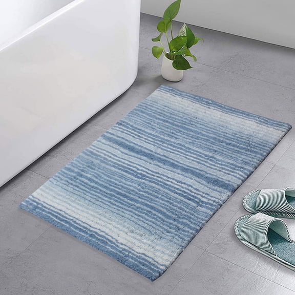 Home Weavers Gradiation Rug Collection Absorbent Cotton Soft Rug, Machine Wash Dry, 21"x34", Blue Rug