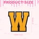thumbnail image 2 of Parches de letras de chenille de 4", parches de iniciales de chenille amarillos A-Z (letra W), 2 of 6