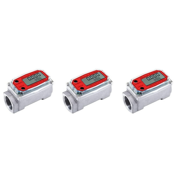 3X Medidor de Flujo de Turbina Digital de 1 Pulgada Pantalla LCD Digital con Medidor de Flujo