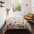thumbnail image 4 of Purple Red Spring Floral Tapestry for Bedroom Wall Hanging Tapestry,Watercolor Botanical Summer Flowers Ceiling Backdrop Tapestries Poster Blanket Wall Decor for Teens Room Living Room Dorm 59" x 90", 4 of 8