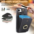 thumbnail image 4 of Compatible with iPhone 16e/SE 2025/SE 4 Wallet Phone Case Screen Protector Ring Crossbody Strap Stand Credit Card Holder RFID Cell Cover for i Phone16e i16e 16 e SE4 4th Generation Women Girls Black, 4 of 9