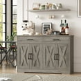 thumbnail image 5 of Hiphuta 47"Farmhouse Sideboard Storage Cabinets with 4 Doors & 2 Drawers, Coffee Bar for Living Room, Ash Gray, 5 of 7