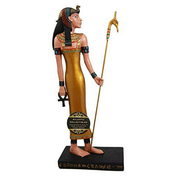 Ebros Classical Egypt Mother Isis Ra Holding Ankh & Staff Slim Figurine 10"H