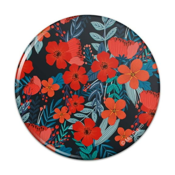Cecilie Flowers Pattern Pinback Button Pin